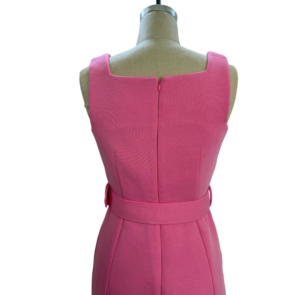 Tuckernuck Atlantic Pacific Pink Square Neck Elle Belted Midi Dress Size M - Picture 7 of 11